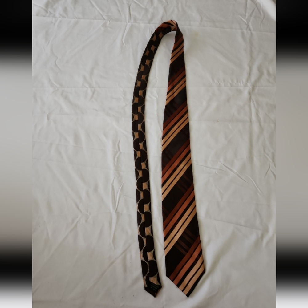 Prime time mens brown striped tie #NN3